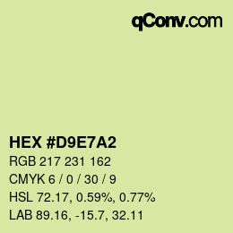 颜色代码: HEX #D9E7A2 | qconv.com