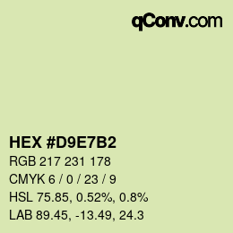 颜色代码: HEX #D9E7B2 | qconv.com