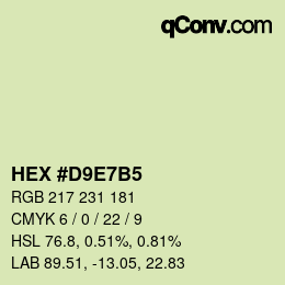 Farbcode: HEX #D9E7B5 | qconv.com