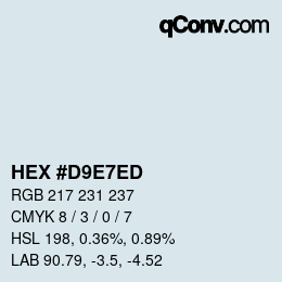 カラーコード: HEX #d9e7ed | qconv.com