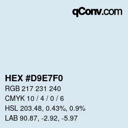 Color code: HEX #D9E7F0 | qconv.com