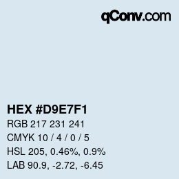 カラーコード: HEX #D9E7F1 | qconv.com