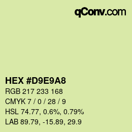 Color code: HEX #D9E9A8 | qconv.com