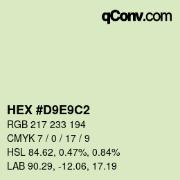 Color code: HEX #D9E9C2 | qconv.com