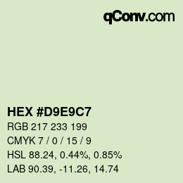 Color code: HEX #D9E9C7 | qconv.com