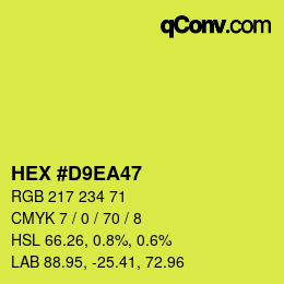Farbcode: HEX #D9EA47 | qconv.com