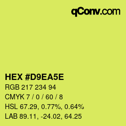 カラーコード: HEX #D9EA5E | qconv.com
