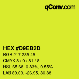 カラーコード: HEX #D9EB2D | qconv.com