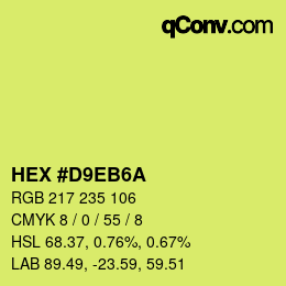 カラーコード: HEX #D9EB6A | qconv.com