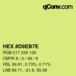 カラーコード: HEX #D9EB7E | qconv.com