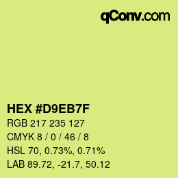 Color code: HEX #D9EB7F | qconv.com