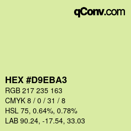 カラーコード: HEX #D9EBA3 | qconv.com