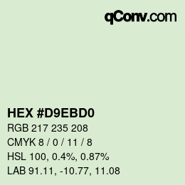 Farbcode: HEX #D9EBD0 | qconv.com