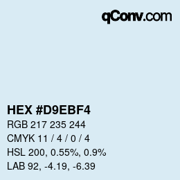 Color code: HEX #D9EBF4 | qconv.com