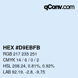 Color code: HEX #D9EBFB | qconv.com