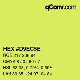 Code couleur: HEX #D9EC5E | qconv.com