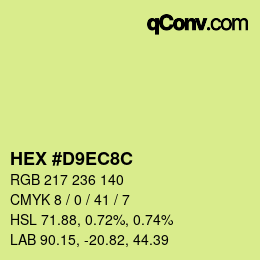 Color code: HEX #D9EC8C | qconv.com
