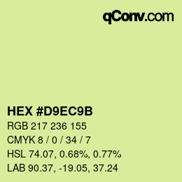 Color code: HEX #D9EC9B | qconv.com