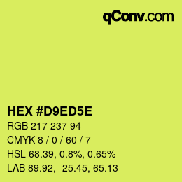 Code couleur: HEX #D9ED5E | qconv.com