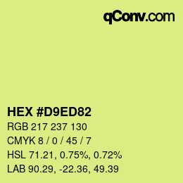 カラーコード: HEX #D9ED82 | qconv.com