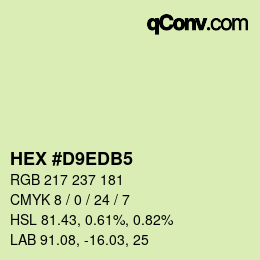 カラーコード: HEX #D9EDB5 | qconv.com