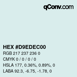 Color code: HEX #D9EDEC00 | qconv.com