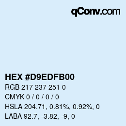 Color code: HEX #D9EDFB00 | qconv.com