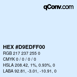 Color code: HEX #D9EDFF00 | qconv.com