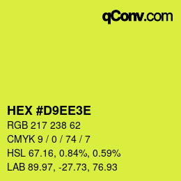 Color code: HEX #D9EE3E | qconv.com