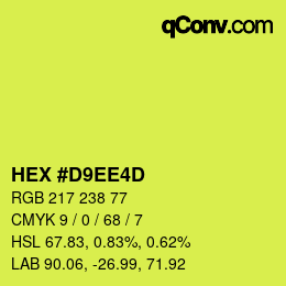 カラーコード: HEX #D9EE4D | qconv.com