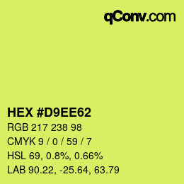 颜色代码: HEX #D9EE62 | qconv.com