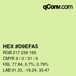 Color code: HEX #D9EFA5 | qconv.com