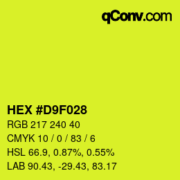 Color code: HEX #D9F028 | qconv.com