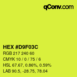 カラーコード: HEX #D9F03C | qconv.com