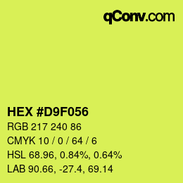 カラーコード: HEX #D9F056 | qconv.com