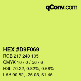 Color code: HEX #D9F069 | qconv.com