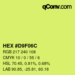 カラーコード: HEX #D9F06C | qconv.com