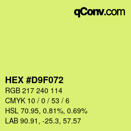 Color code: HEX #D9F072 | qconv.com