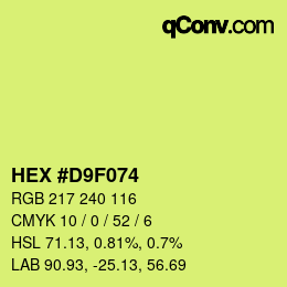 Color code: HEX #D9F074 | qconv.com