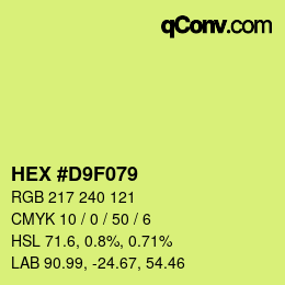 Color code: HEX #D9F079 | qconv.com