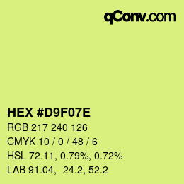 カラーコード: HEX #D9F07E | qconv.com