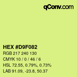 颜色代码: HEX #D9F082 | qconv.com