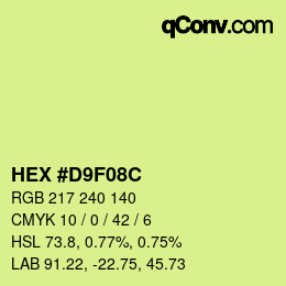 カラーコード: HEX #D9F08C | qconv.com