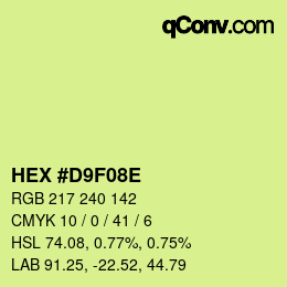 カラーコード: HEX #D9F08E | qconv.com