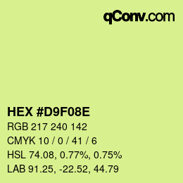 Código de color: HEX #D9F08E | qconv.com