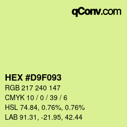 カラーコード: HEX #D9F093 | qconv.com