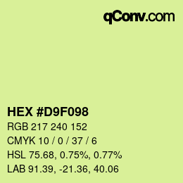 Color code: HEX #D9F098 | qconv.com