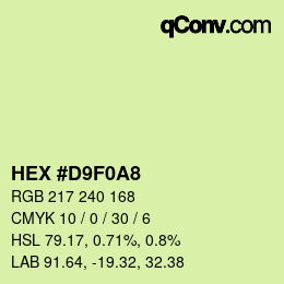 カラーコード: HEX #D9F0A8 | qconv.com