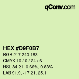 Color code: HEX #D9F0B7 | qconv.com