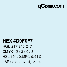 Color code: HEX #D9F0F7 | qconv.com